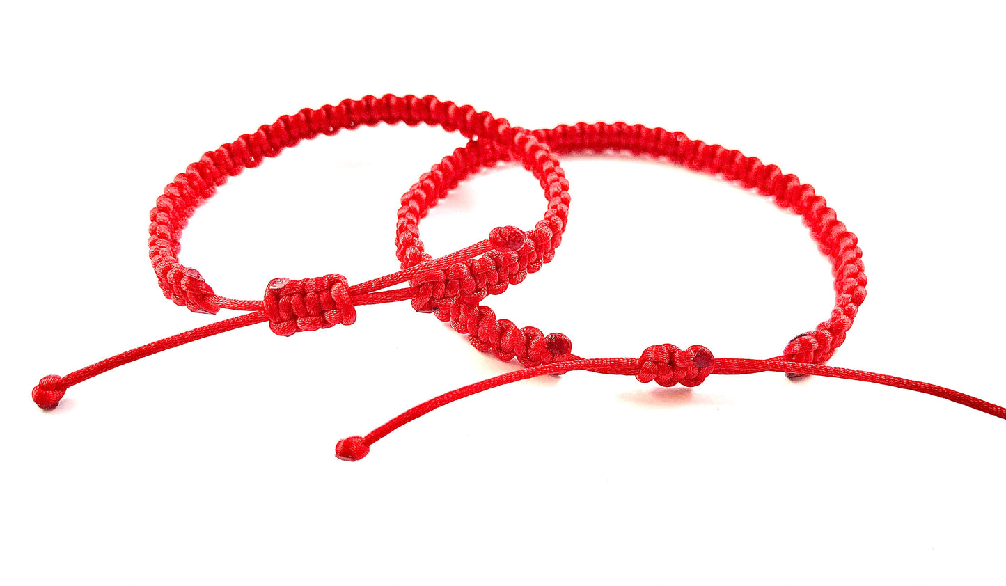 Náramky pre páry pletené červené-Bracelets-DIARA-DIARA.sk