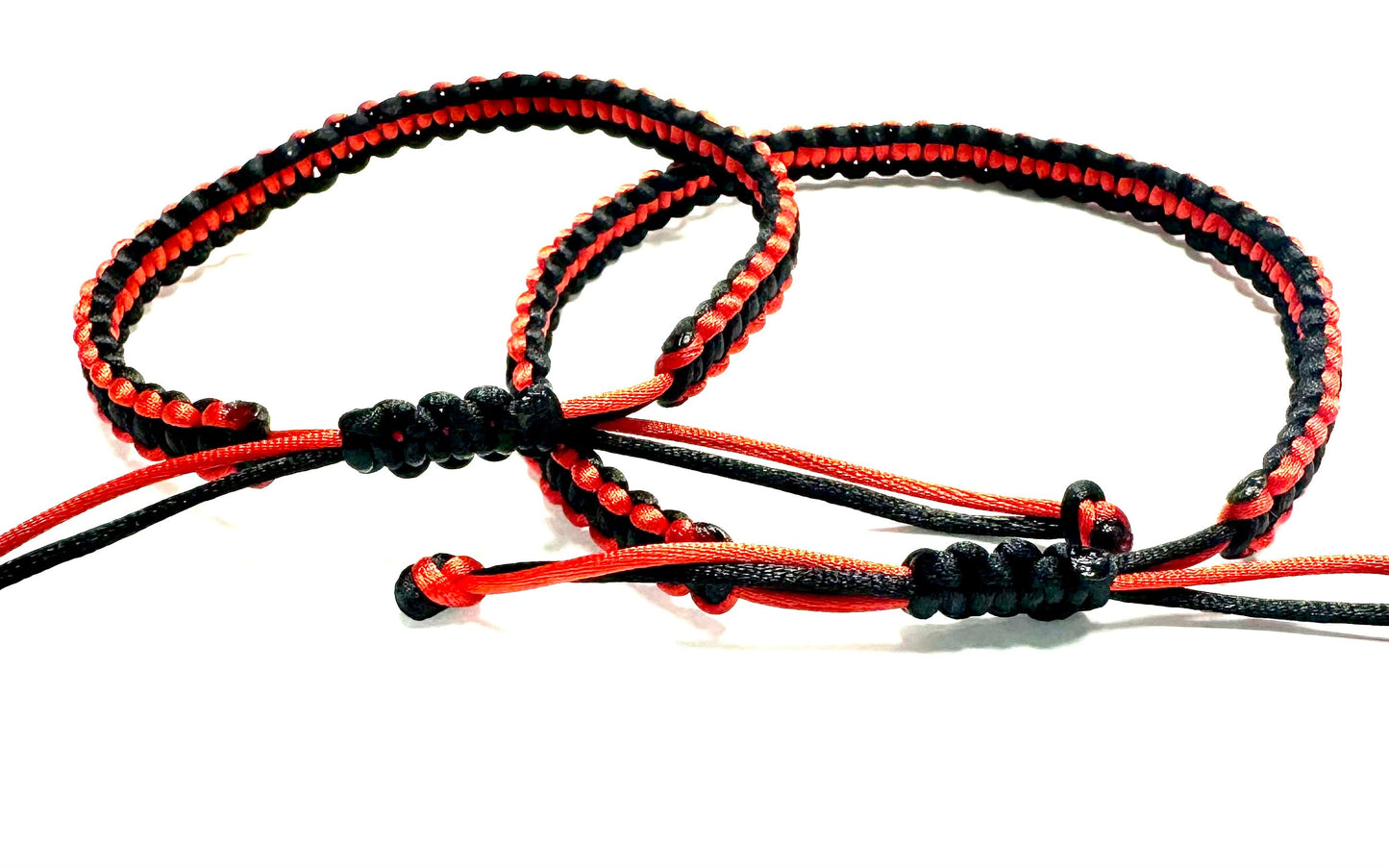 Náramky pre páry pletené šnúrkové čierno-červené-Bracelets-DIARA.sk-DIARA.sk
