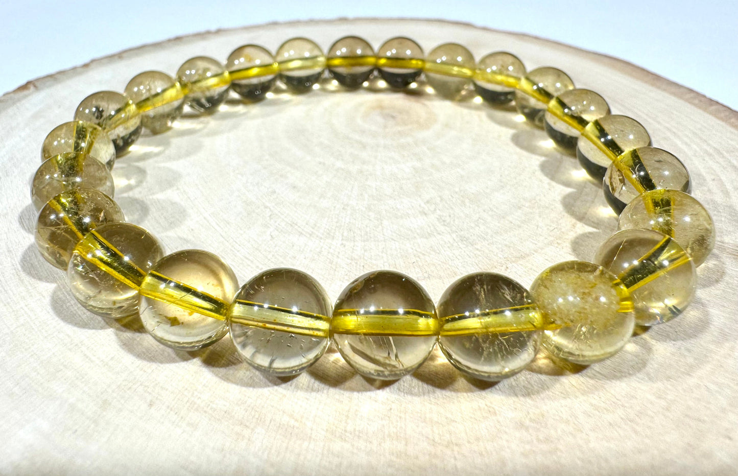 Náramok hojnosti z minerálov Citrín 8 mm zlatý žltý-Bracelets-DIARA.sk-DIARA.sk