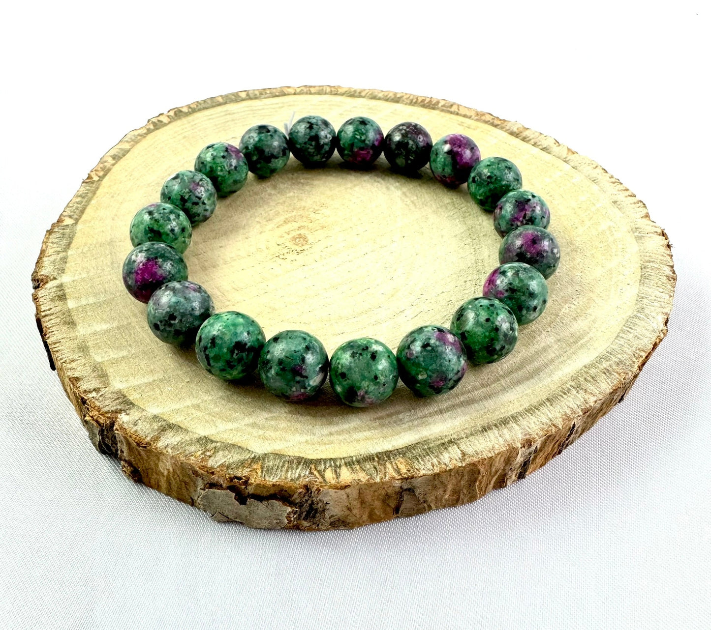 Náramok z minerálov Rubín v Zoisite 10 mm zelený fialový-Bracelets-DIARAfashion-DIARA.sk