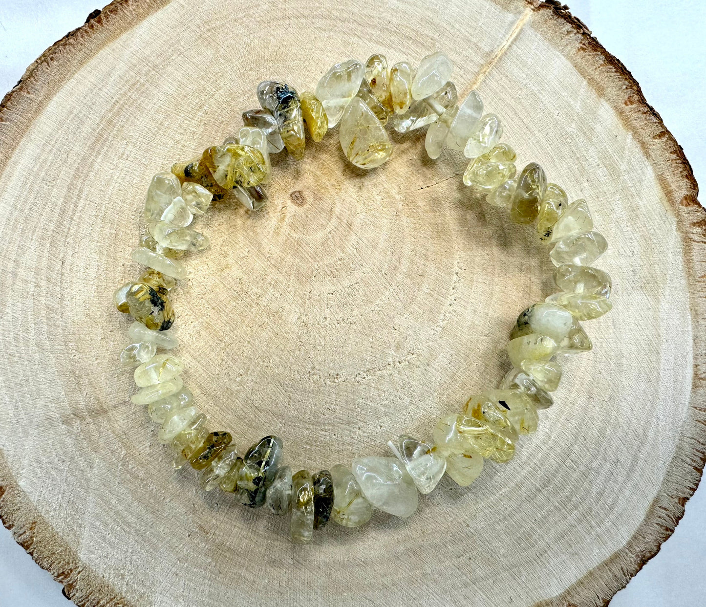 Náramok z minerálov Sagenit - Rutil v Kryštáli sekaný žltý zlatý-Bracelets-DIARA.sk-DIARA.sk