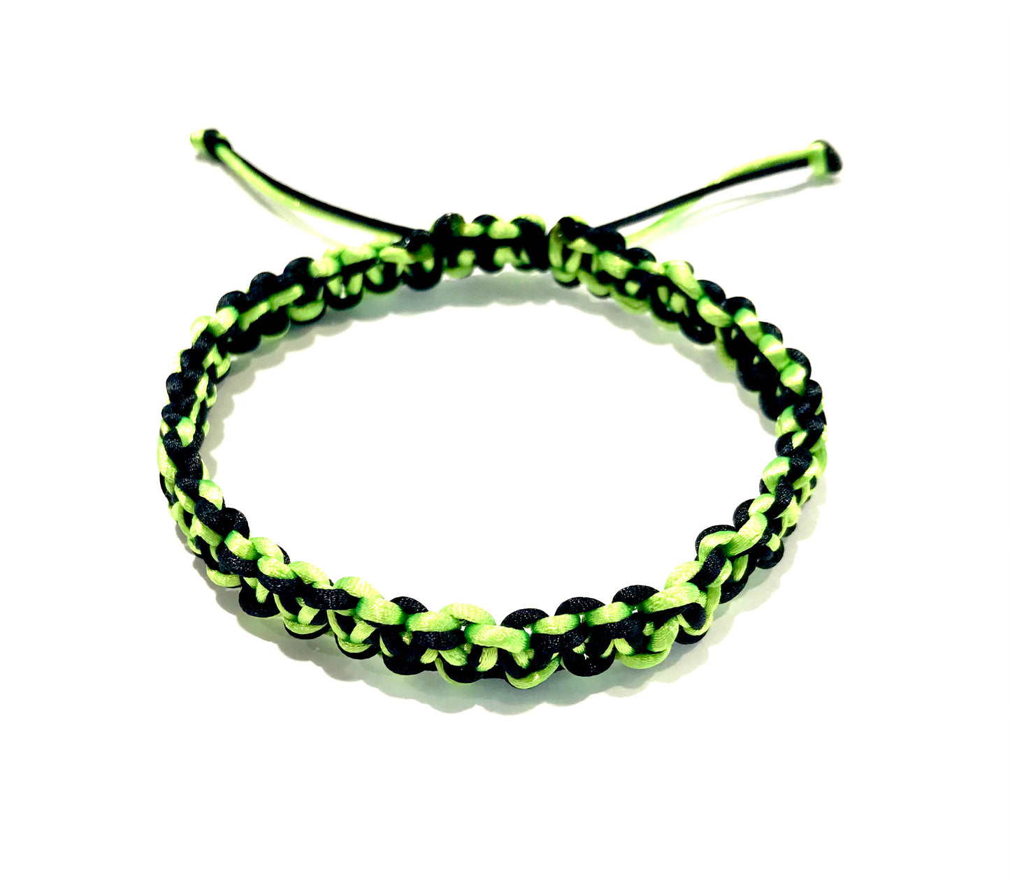 Pánsky náramok pletený šnúrkový dvojfarebný čierny neónový zelený hrubý-Bracelets-DIARAfashion-DIARA.sk