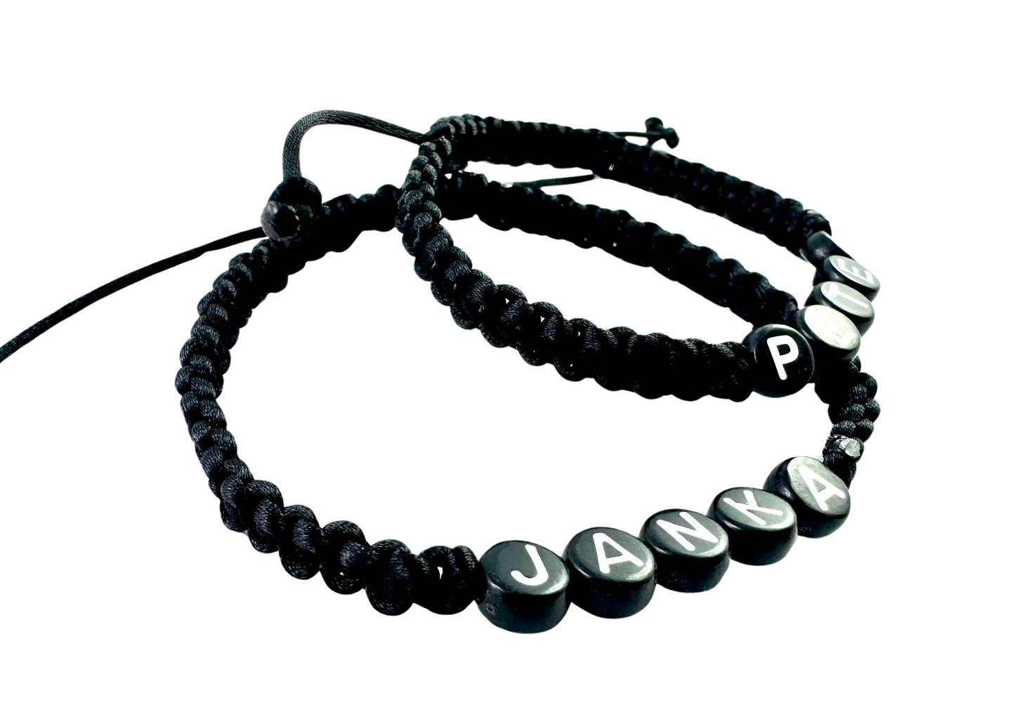 Pletené náramky pre páry s menom 2 ks červeno-čierne a mix farieb-Bracelets-DIARAfashion-Červeno-čierne-DIARA.sk