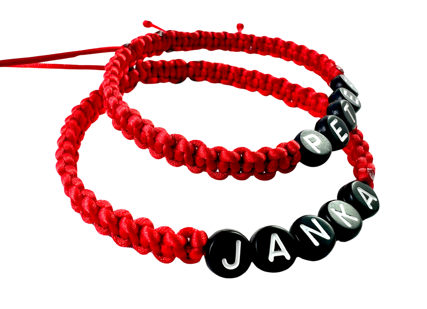 Pletené náramky pre páry s menom 2 ks červeno-čierne a mix farieb-Bracelets-DIARAfashion-Červeno-čierne-DIARA.sk