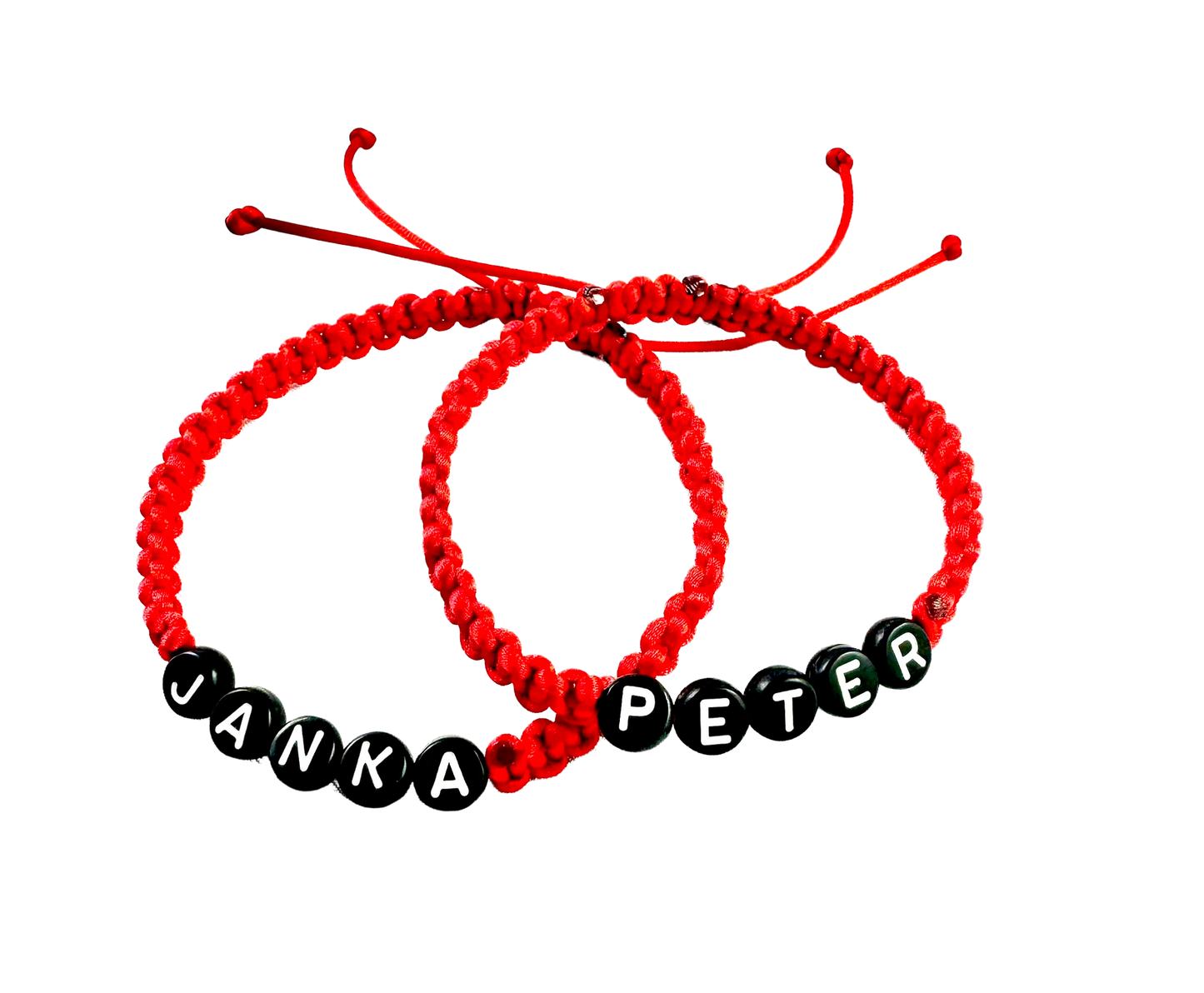 Pletené náramky pre páry s menom 2 ks červeno-čierne a mix farieb-Bracelets-DIARAfashion-Červeno-čierne-DIARA.sk