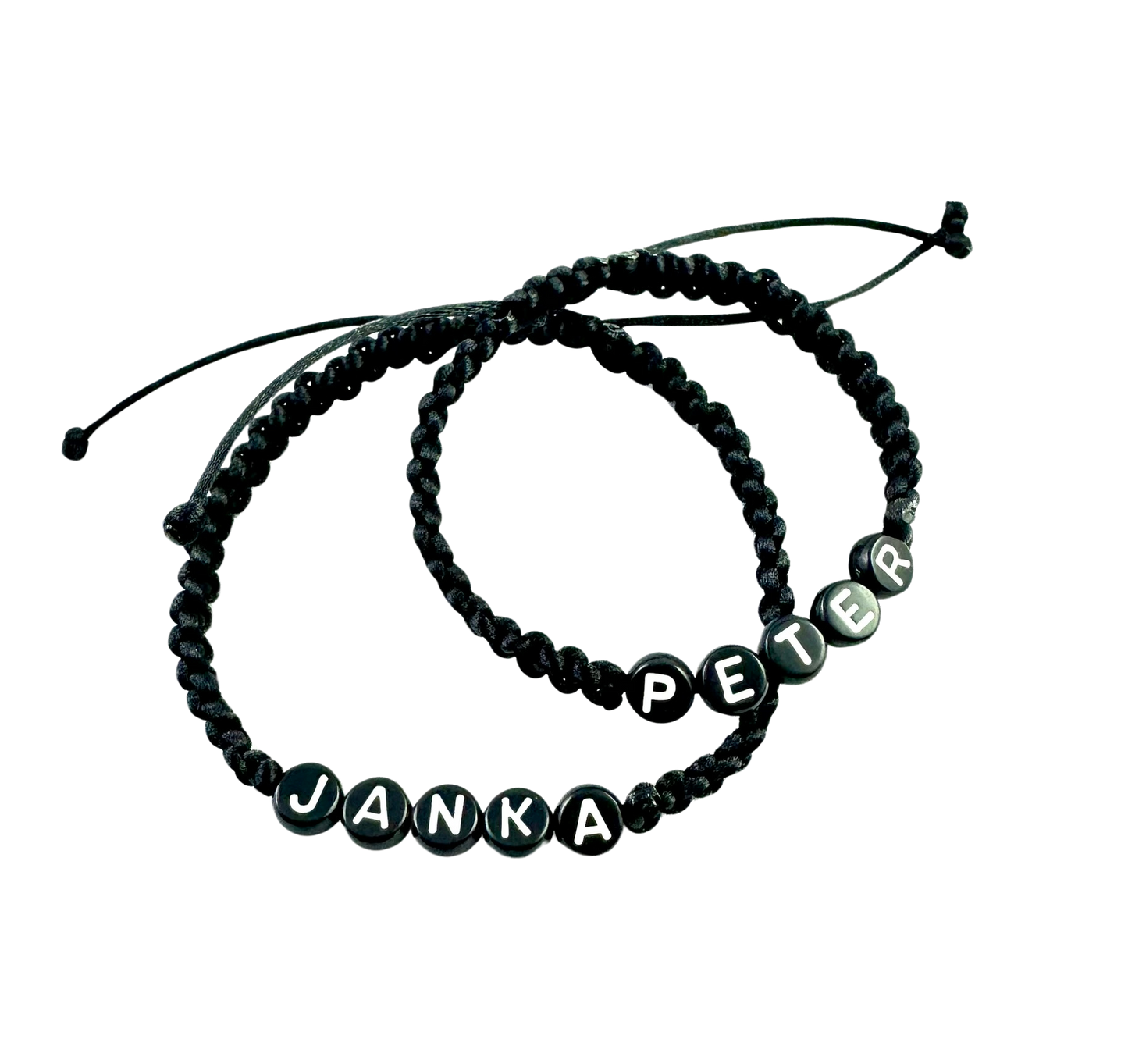Pletené náramky pre páry s menom 2 ks červeno-čierne a mix farieb-Bracelets-DIARAfashion-Červeno-čierne-DIARA.sk