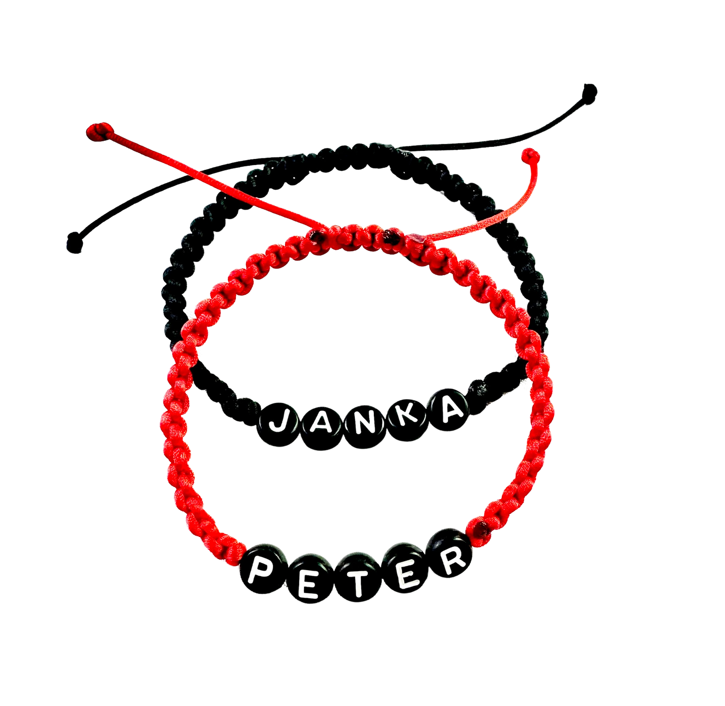 Pletené náramky pre páry s menom 2 ks mix farieb-Bracelets-DIARAfashion-Čierne-DIARA.sk