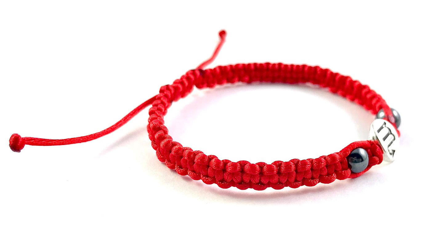 Pletený náramok zverokruh s Hematitom červený-Bracelets-DIARAfashion-Dámsky-Vodnár-DIARA.sk
