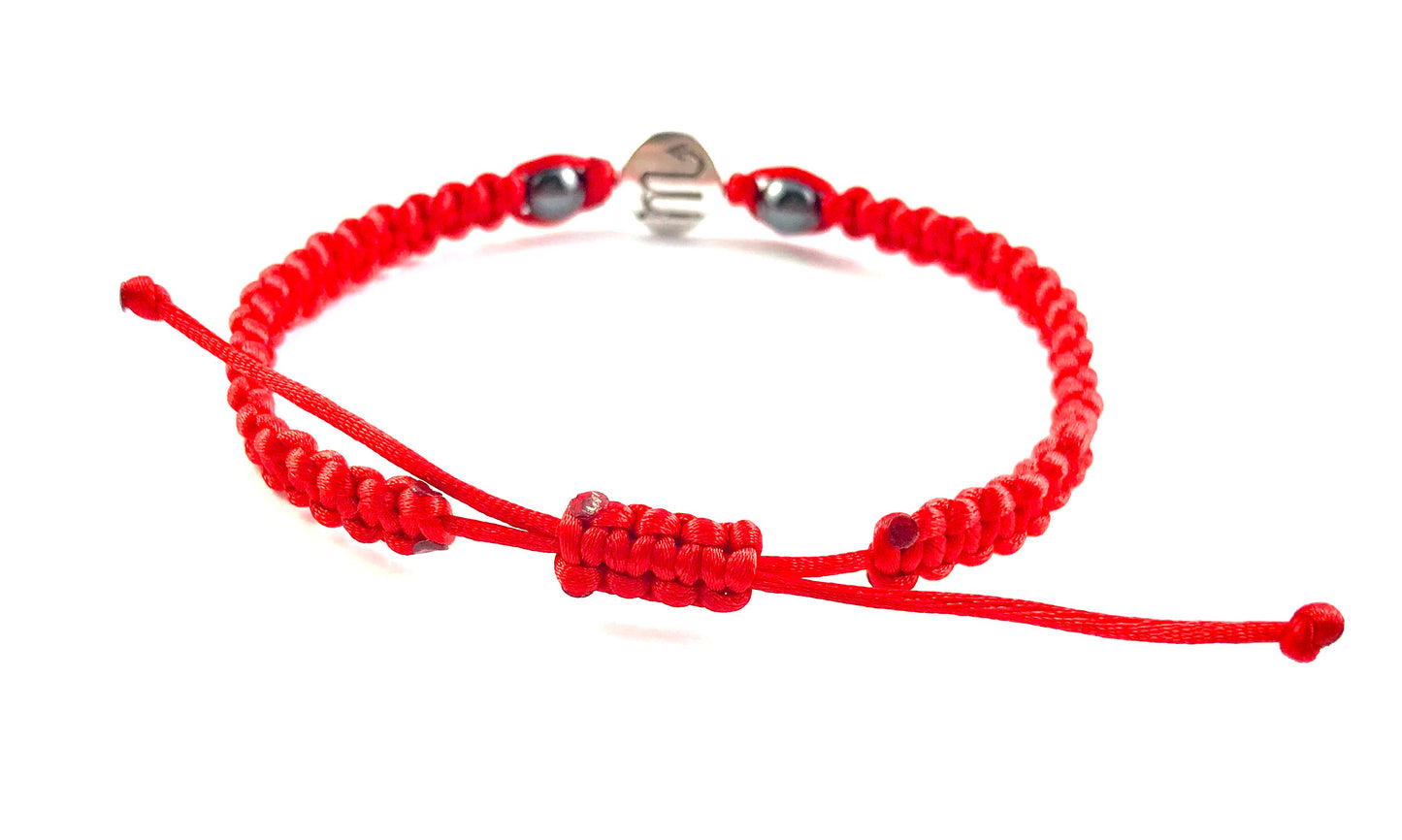 Pletený náramok zverokruh s Hematitom červený-Bracelets-DIARAfashion-Dámsky-Vodnár-DIARA.sk