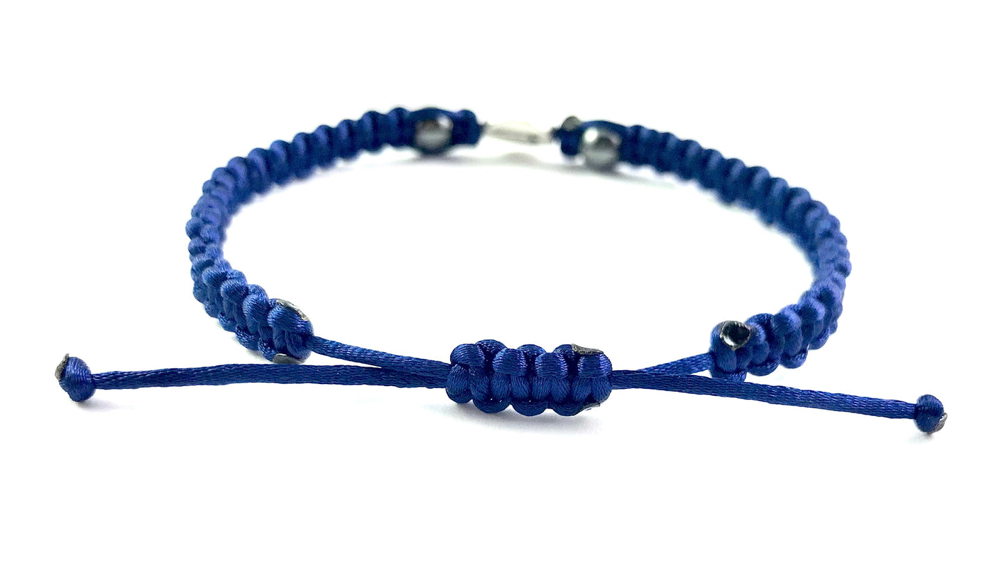 Pletený náramok zverokruh s Hematitom modrý-Bracelets-DIARA-Dámsky-Vodnár-DIARA.sk