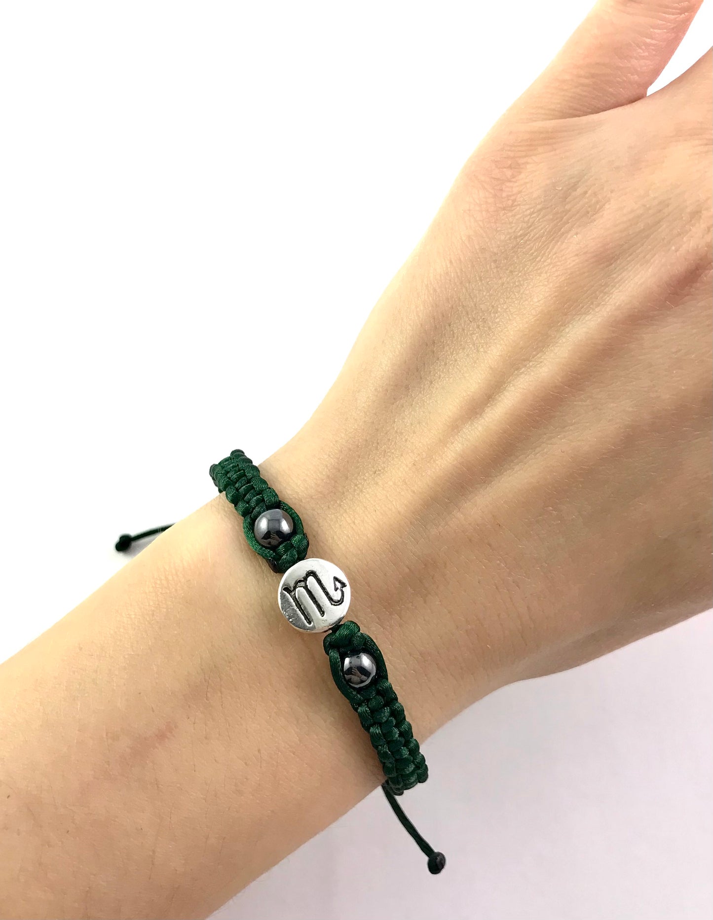 Pletený náramok zverokruh s Hematitom zelený-Bracelets-DIARAfashion-Dámsky-Vodnár-DIARA.sk