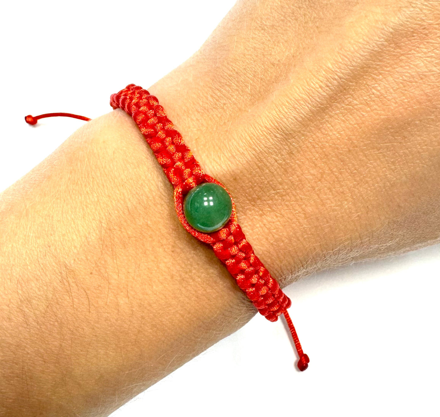 Pletený šnúrkový náramok Zelený Avanturín červený dámsky-Bracelets-DIARA.sk-Dámsky-DIARA.sk