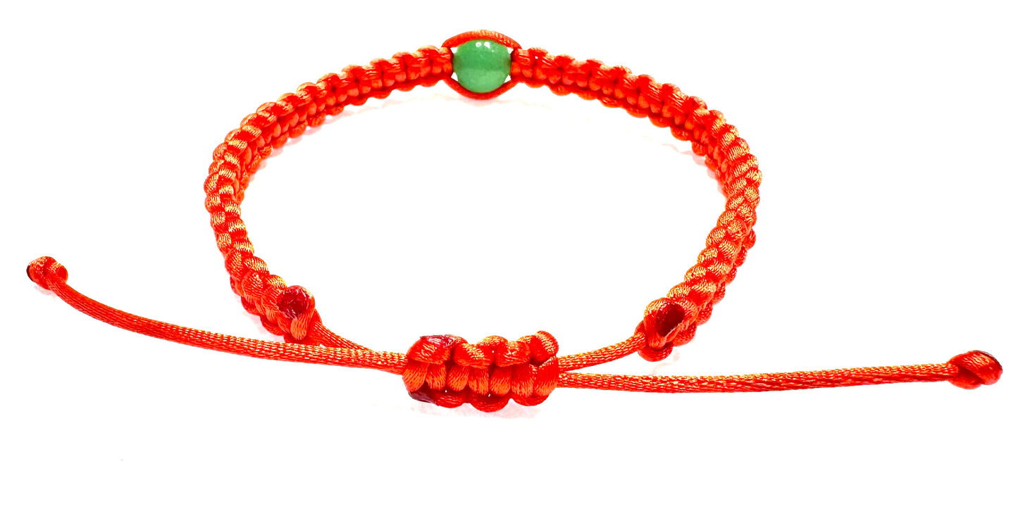 Pletený šnúrkový náramok Zelený Avanturín červený dámsky-Bracelets-DIARA.sk-Dámsky-DIARA.sk