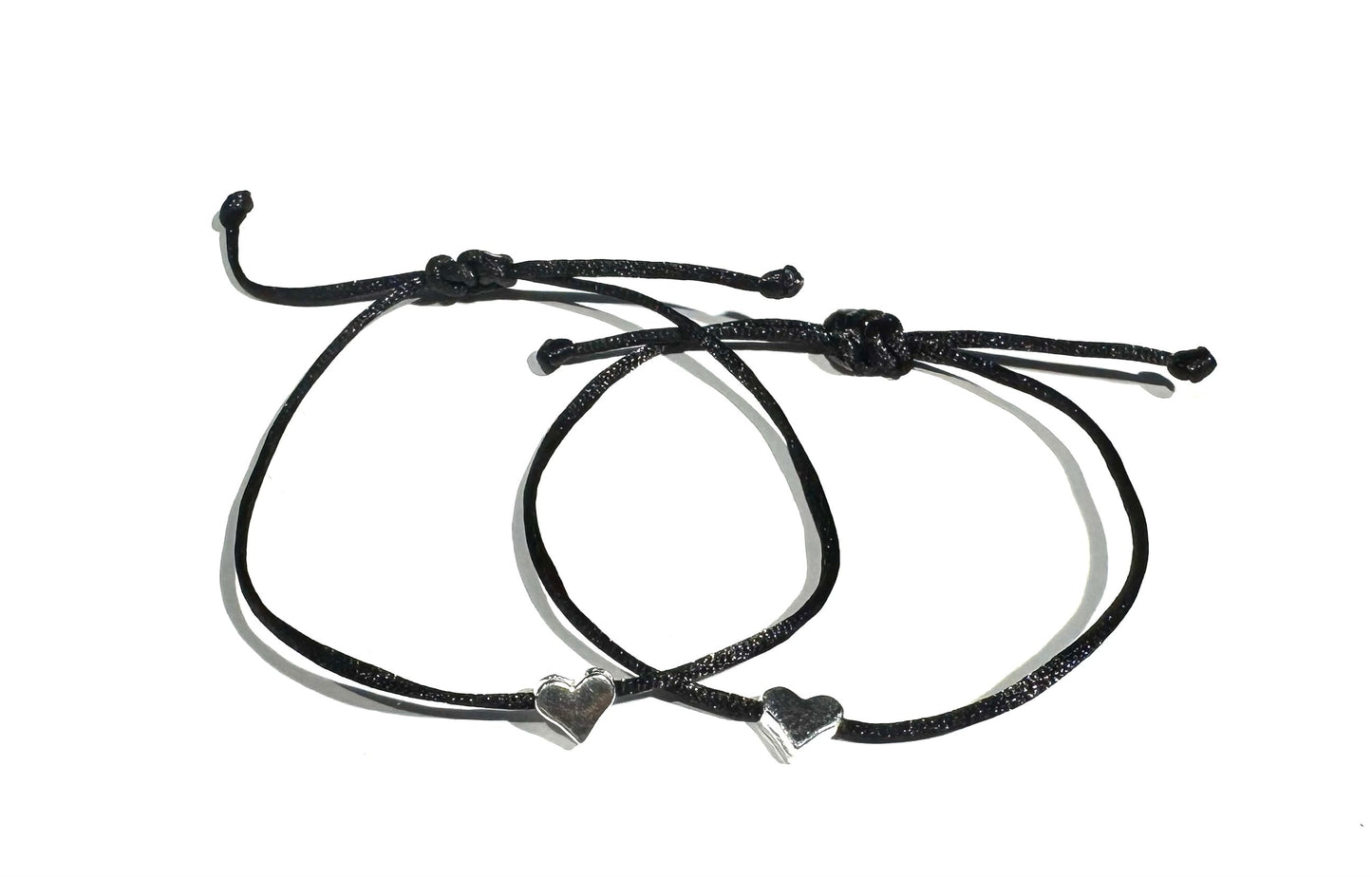 Šnúrkové náramky priateľstva so srdiečkom pre najlepšie kamarátky BFF čierne-Bracelets-DIARA.sk-DIARA.sk