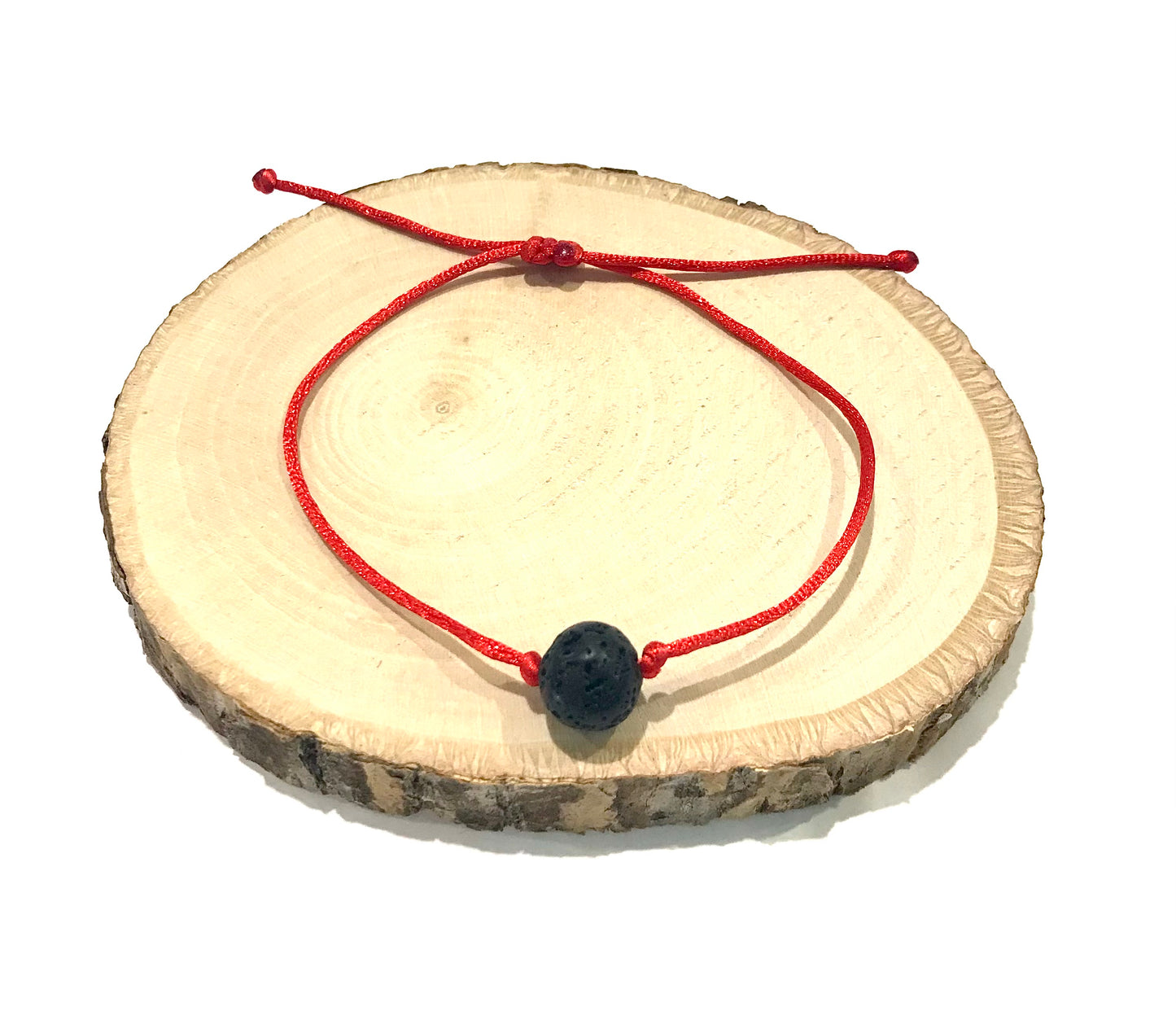 Šnúrkový tenký náramok s Lávovým kameňom červený-Bracelets-DIARAfashion-Dámsky-6 mm-DIARA.sk