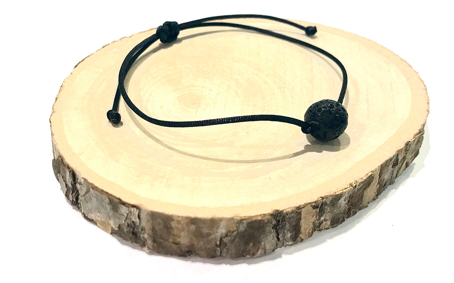 Šnúrkový tenký náramok s Lávovým kameňom čierny-Bracelets-DIARAfashion-Dámsky-6 mm-DIARA.sk