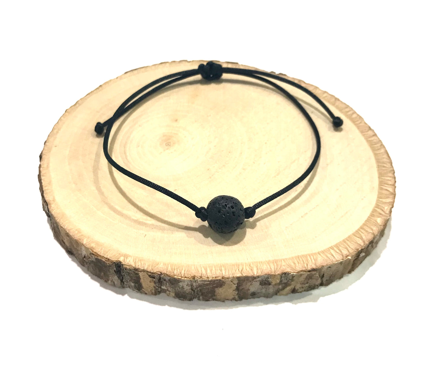 Šnúrkový tenký náramok s Lávovým kameňom čierny-Bracelets-DIARAfashion-Dámsky-6 mm-DIARA.sk