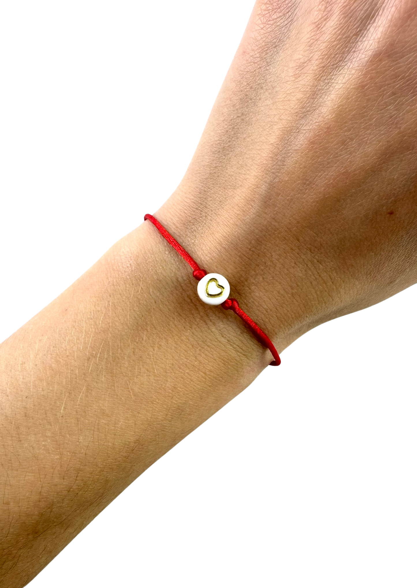 Tenký šnúrkový náramok so zlatým srdiečkom červený-Bracelets-DIARA-Dámsky-DIARA.sk