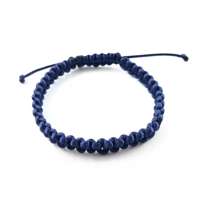 Dámsky pletený náramok šnúrkový modrý-Bracelets-DIARAfashion-DIARA.sk