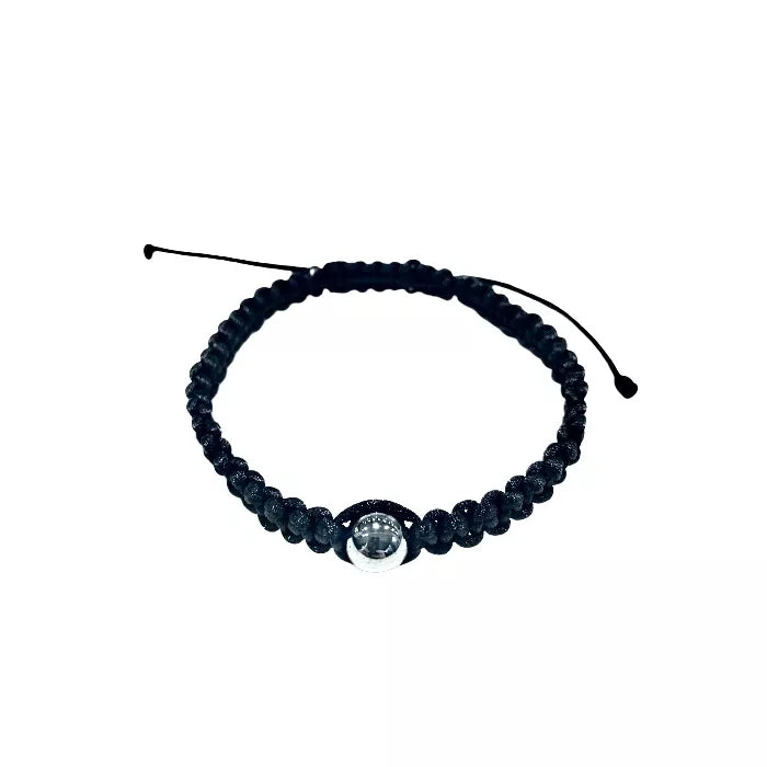 Dámsky pletený šnúrkový náramok Hematit čierny-Bracelets-DIARAfashion-DIARA.sk
