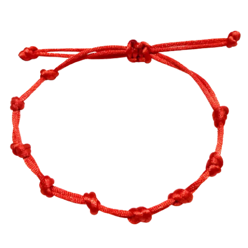 Dámsky pletený šnúrkový náramok s uzlami červený-Bracelets-DIARAfashion-DIARA.sk