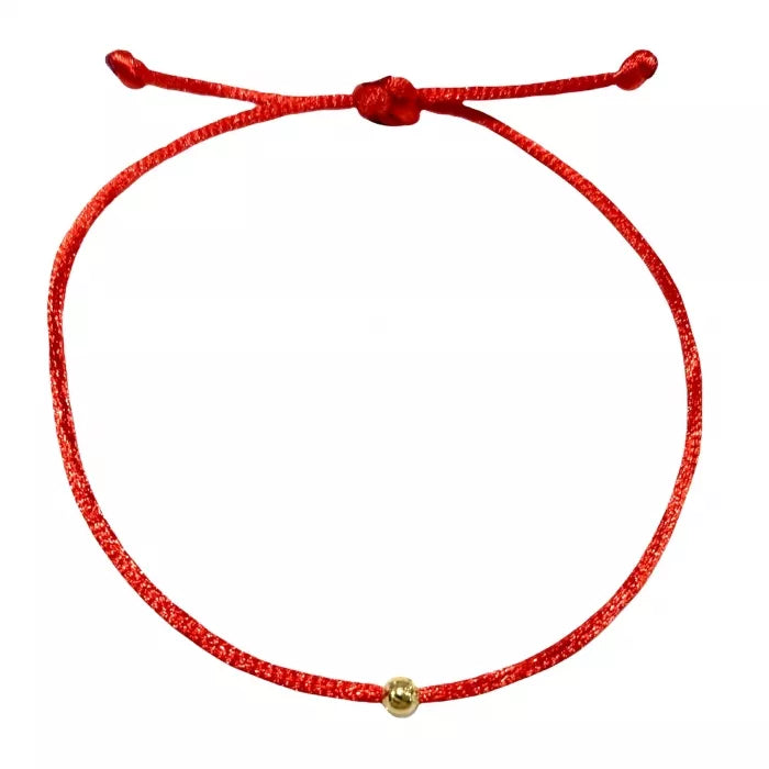 Dámsky tenký šnúrkový náramok s guličkou červený-Bracelets-DIARAfashion-DIARA.sk