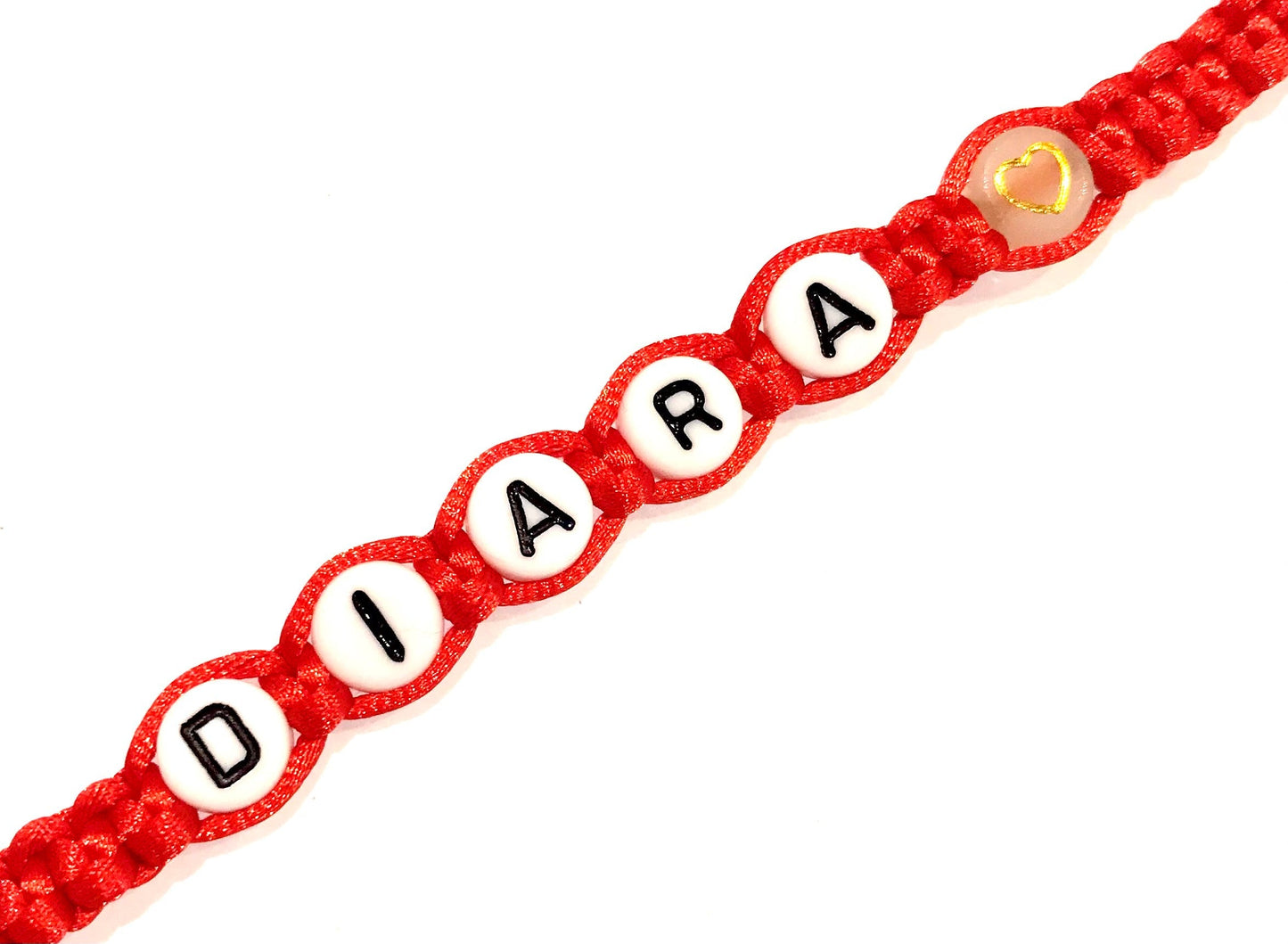 Detský náramok s menom a svietiacimi korálkami červený-Bracelets-DIARAfashion-Mesiac-0-12 mesiacov-DIARA.sk