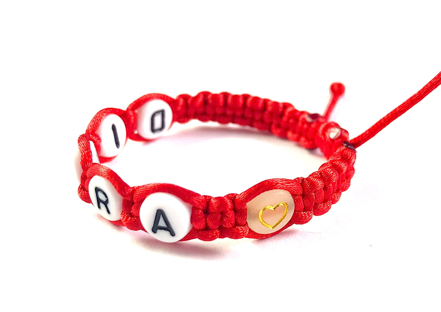 Detský náramok s menom a svietiacimi korálkami červený-Bracelets-DIARAfashion-Mesiac-0-12 mesiacov-DIARA.sk