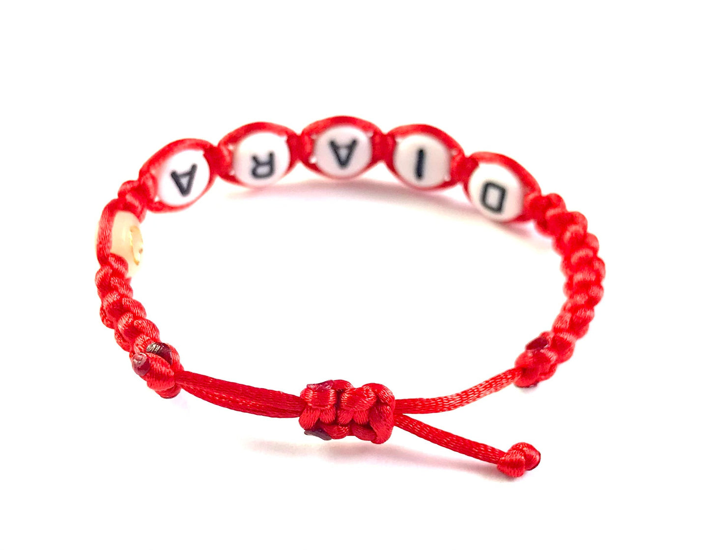 Detský náramok s menom a svietiacimi korálkami červený-Bracelets-DIARAfashion-Mesiac-0-12 mesiacov-DIARA.sk