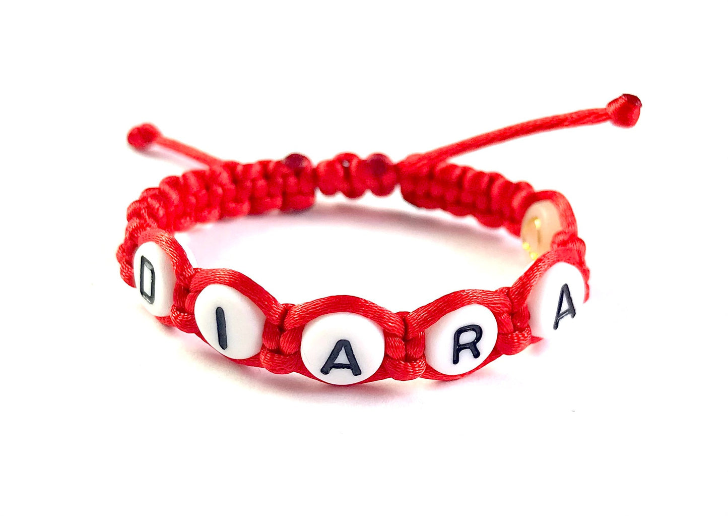 Detský náramok s menom a svietiacimi korálkami červený-Bracelets-DIARAfashion-Mesiac-0-12 mesiacov-DIARA.sk