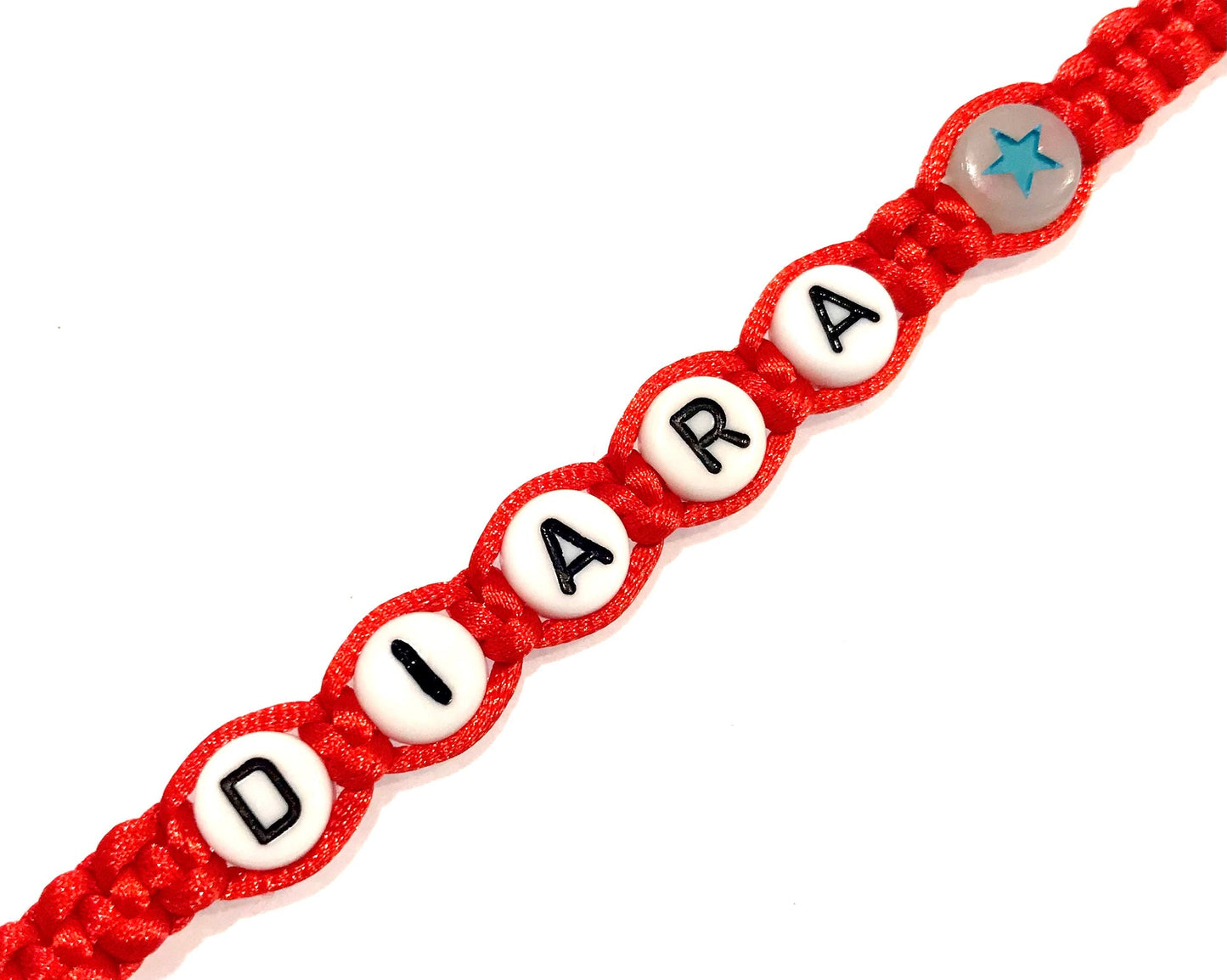 Detský náramok s menom s hviezdou svietiacou v tme červený-Bracelets-DIARAfashion-Žltá-0-12 mesiacov-DIARA.sk