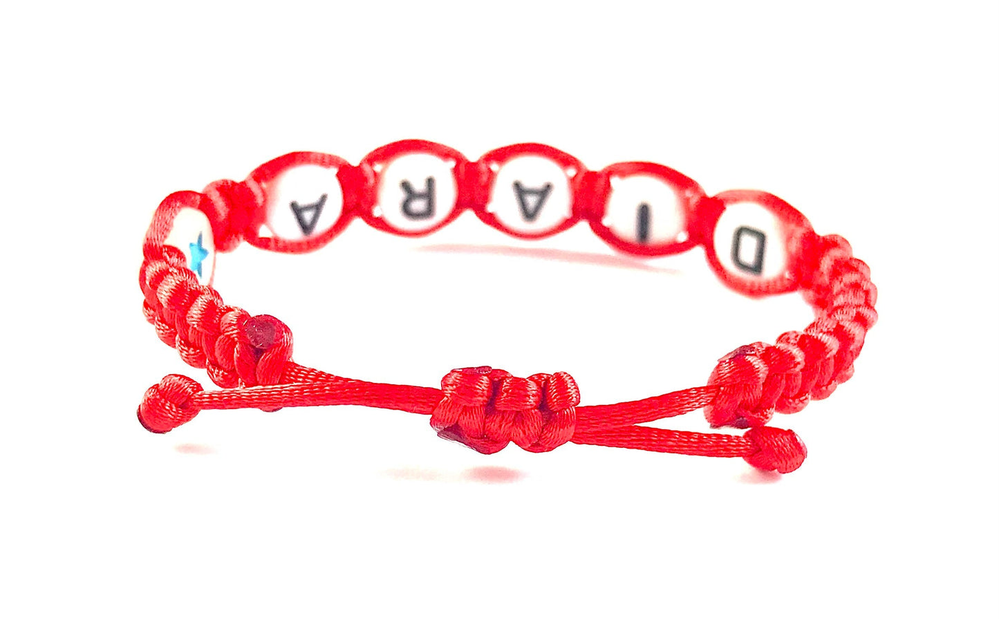 Detský náramok s menom s hviezdou svietiacou v tme červený-Bracelets-DIARAfashion-Žltá-0-12 mesiacov-DIARA.sk