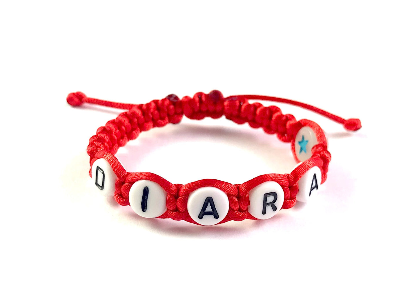 Detský náramok s menom s hviezdou svietiacou v tme červený-Bracelets-DIARAfashion-Žltá-0-12 mesiacov-DIARA.sk