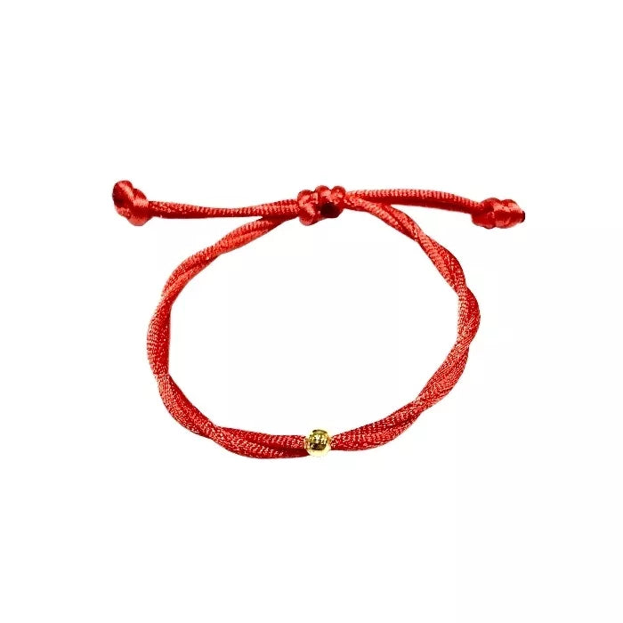 Detský pletený náramok s guličkou červený-Bracelets-DIARAfashion-0-12 mesiacov-DIARA.sk