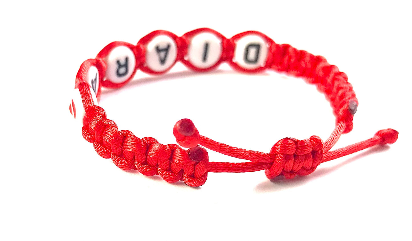 Detský pletený náramok s menom a srdiečkom červený-Bracelets-DIARAfashion-0-12 mesiacov-DIARA.sk