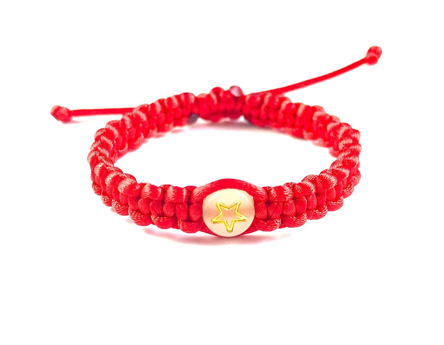 Detský pletený náramok svietiaci v tme rôzne vzory červená-Bracelets-DIARAfashion-Hviezda-0-12 mesiacov-DIARA.sk