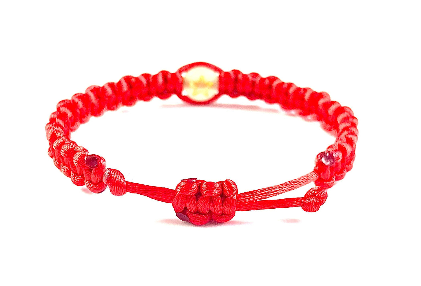 Detský pletený náramok svietiaci v tme rôzne vzory červená-Bracelets-DIARAfashion-Srdce-0-12 mesiacov-DIARA.sk