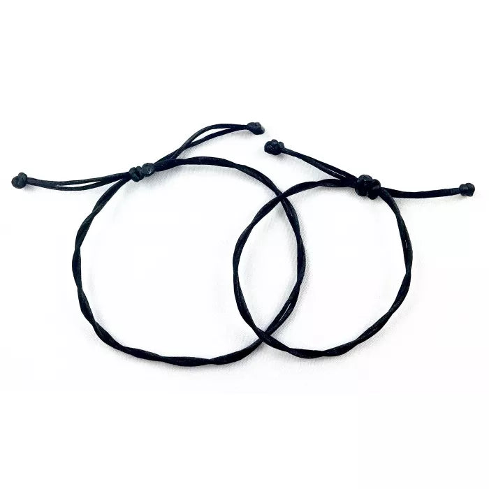 Náramky pre páry tenké pletené čierne-Bracelets-DIARAfashion-DIARA.sk