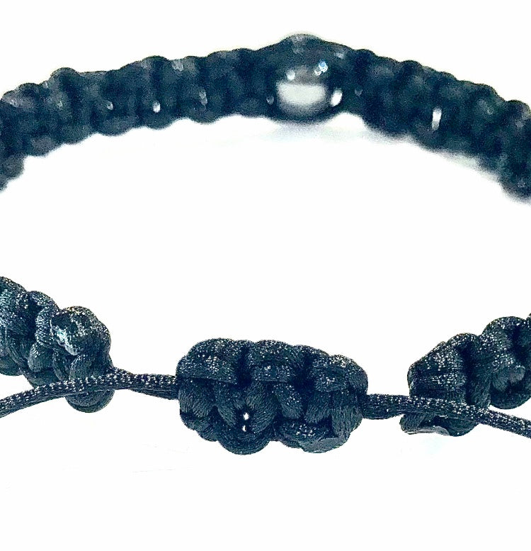 Pánsky nastaviteľný pletený náramok s Hematitom čierny šnúrkový-Bracelets-DIARAfashion-DIARA.sk