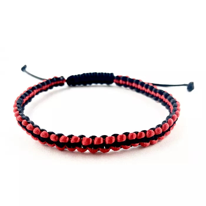 Pánsky pletený šnúrkový náramok čierny červený-Bracelets-DIARAfashion-DIARA.sk