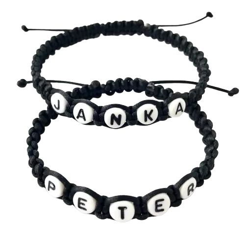 Pletené šnúrkové náramky pre páry 2ks - lentilky-Bracelets-DIARAfashion-Čierne-DIARA.sk