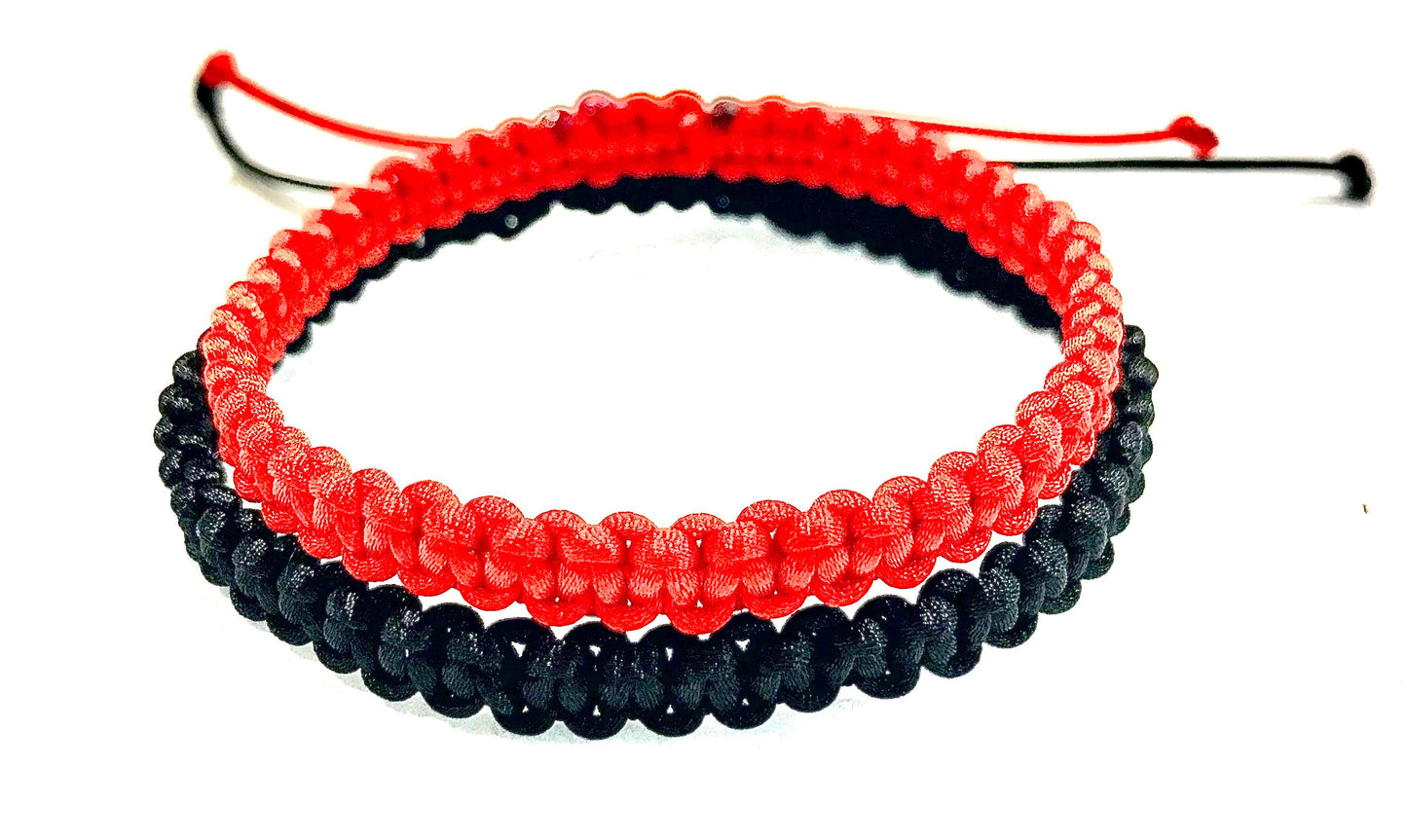 Pletené šnúrkové náramky pre páry červený a čierny-Bracelets-DIARAfashion-DIARA.sk