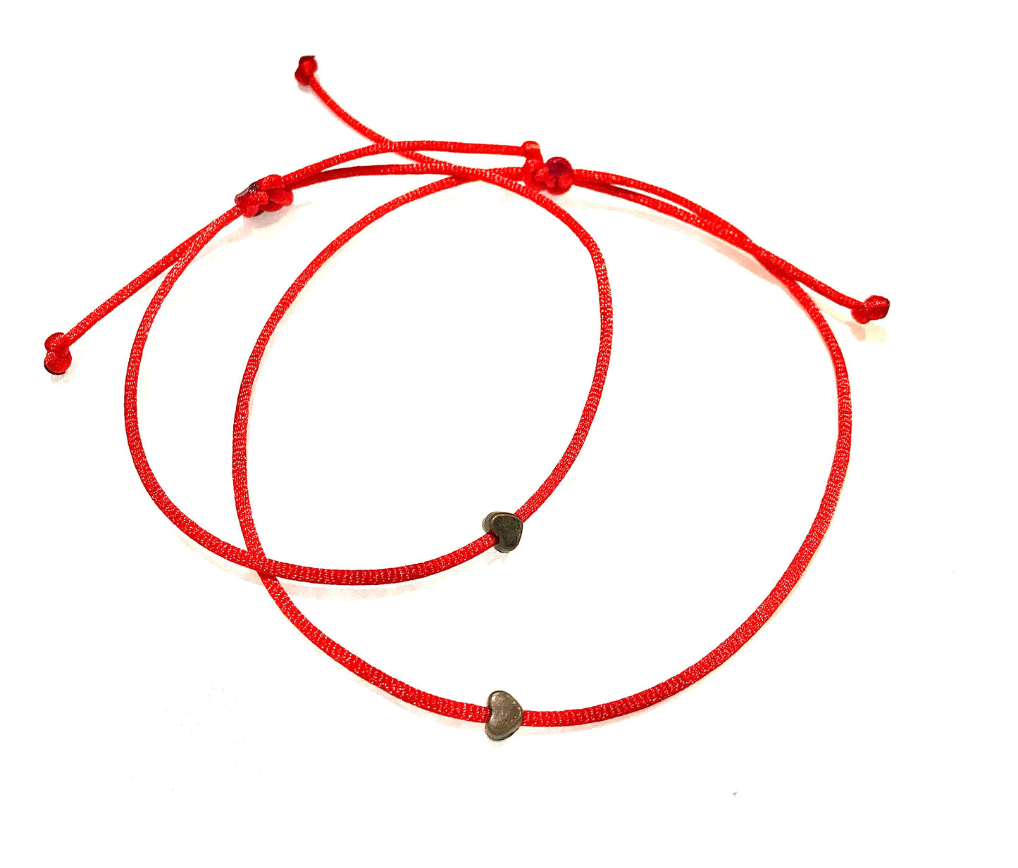 Šnúrkové náramky pre páry so srdiečkom červené tenké-Bracelets-DIARAfashion-DIARA.sk