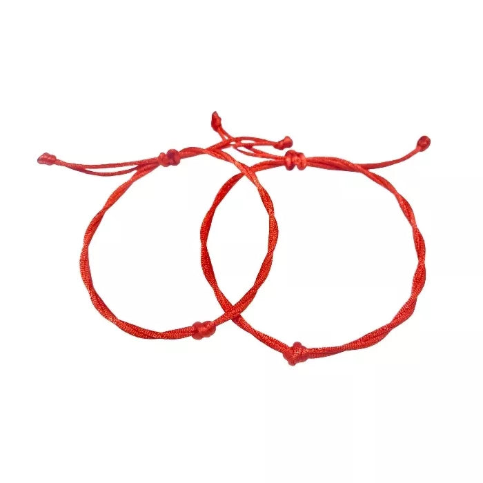 Tenké šnúrkové náramky pre páry červené-Bracelets-DIARAfashion-DIARA.sk