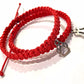 Dámske pletené náramky set 2 ks s príveskami červené-Bracelets-DIARAfashion-DIARA.sk