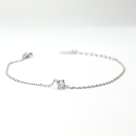 Jemný náramok z chirurgickej ocele s kamienkom strieborný-Bracelets-DIARA.sk-DIARA.sk