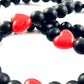 Korálkové náramky sada 3 ks so srdiečkami čierne-Bracelets-DIARA-DIARA.sk