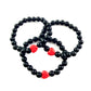 Korálkové náramky sada 3 ks so srdiečkami čierne-Bracelets-DIARA-DIARA.sk