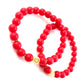 Korálkové náramky set 2 ks červené so srdiečkami-Bracelets-DIARAfashion-DIARA.sk