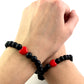 Korálkové náramky set 2 ks čierne so srdiečkami-Bracelets-DIARAfashion-DIARA.sk